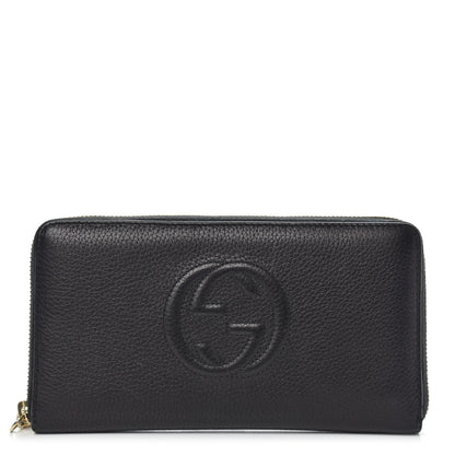 Gucci Pebbled Calfskin Soho Zip Around Wallet Black 1 of 13