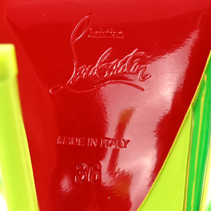 Christian Louboutin PVC Just Arch 100 Slide Sandals 36 Neon Yellow 6 of 18
