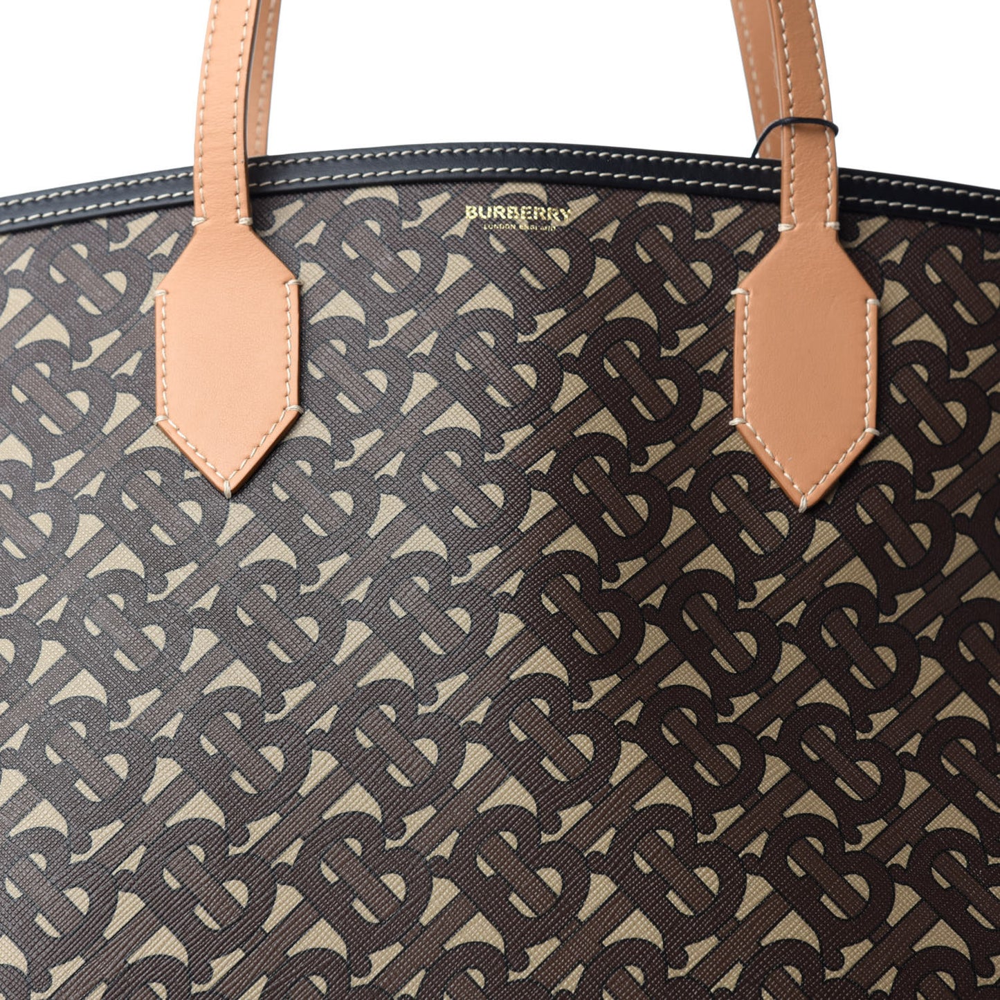 E-Canvas Monogram Large Society Tote Bridle Brown