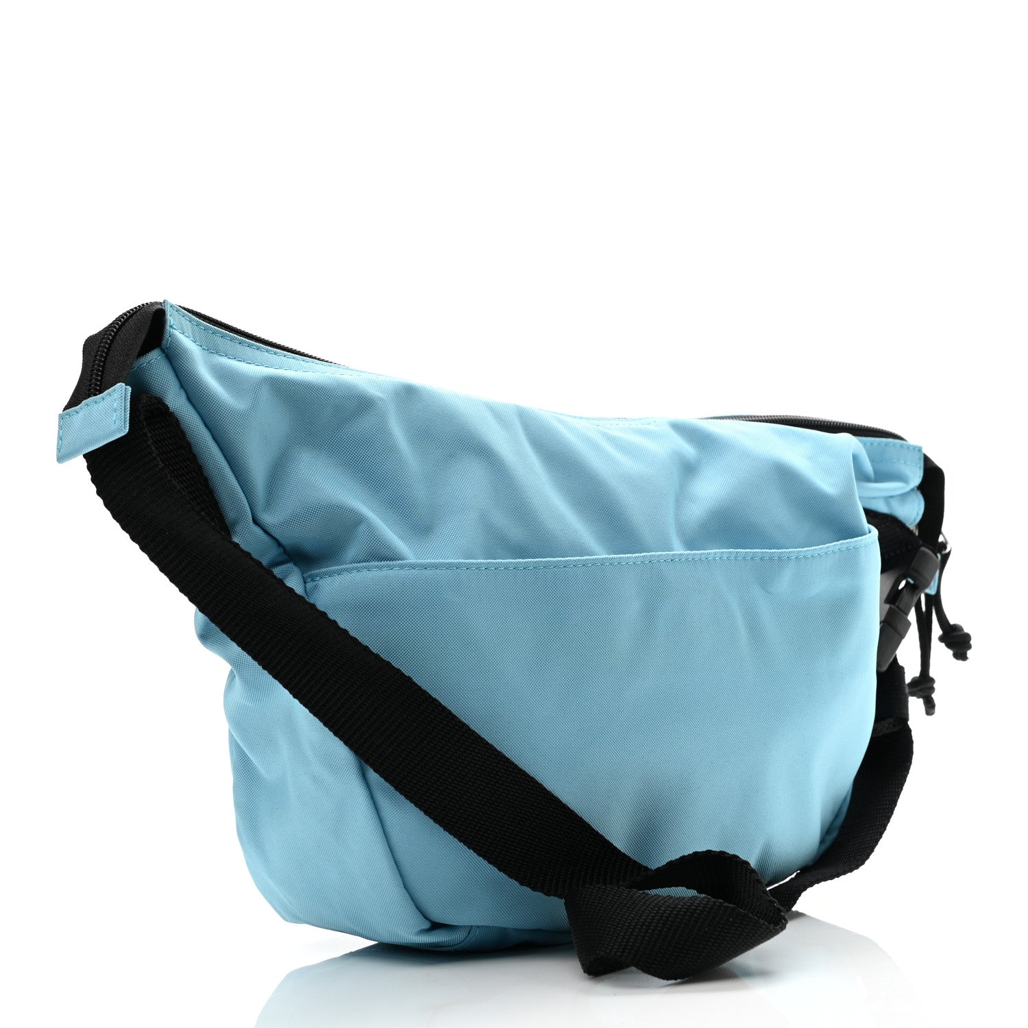 Balenciaga Recycled Sport Nylon Logo Embroidered Large Wheel Sling Bag Blue White 3 of 11
