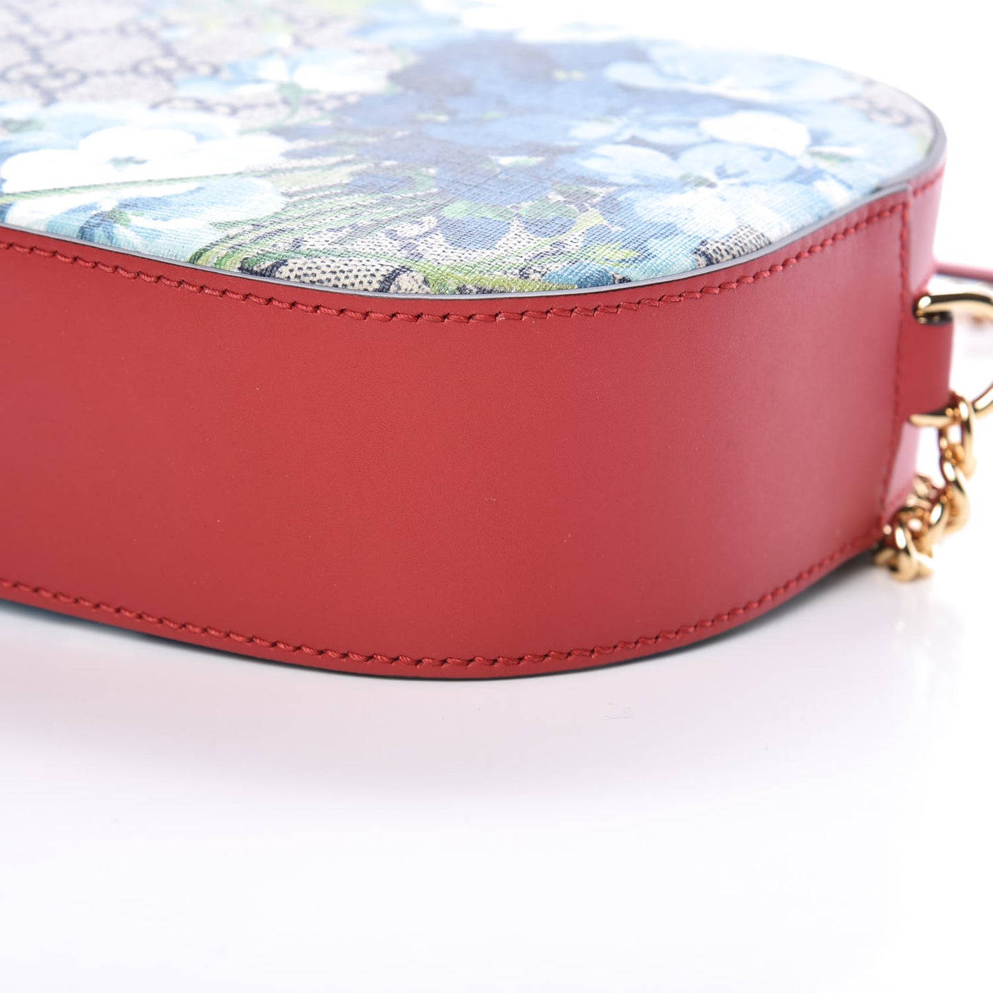 GG Supreme Monogram Blooms Mini Chain Shoulder Bag Beige Blue Navy Hibiscus Red