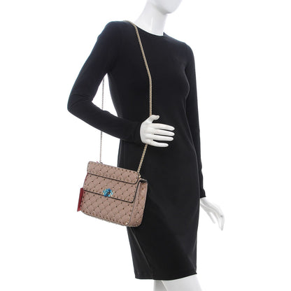 Valentino Garavani Lambskin Medium Rockstud Spike Shoulder Bag Poudre 2 of 7