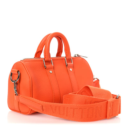 Louis Vuitton Grained Calfskin Aerogram Keepall XS Orange 3 of 10
