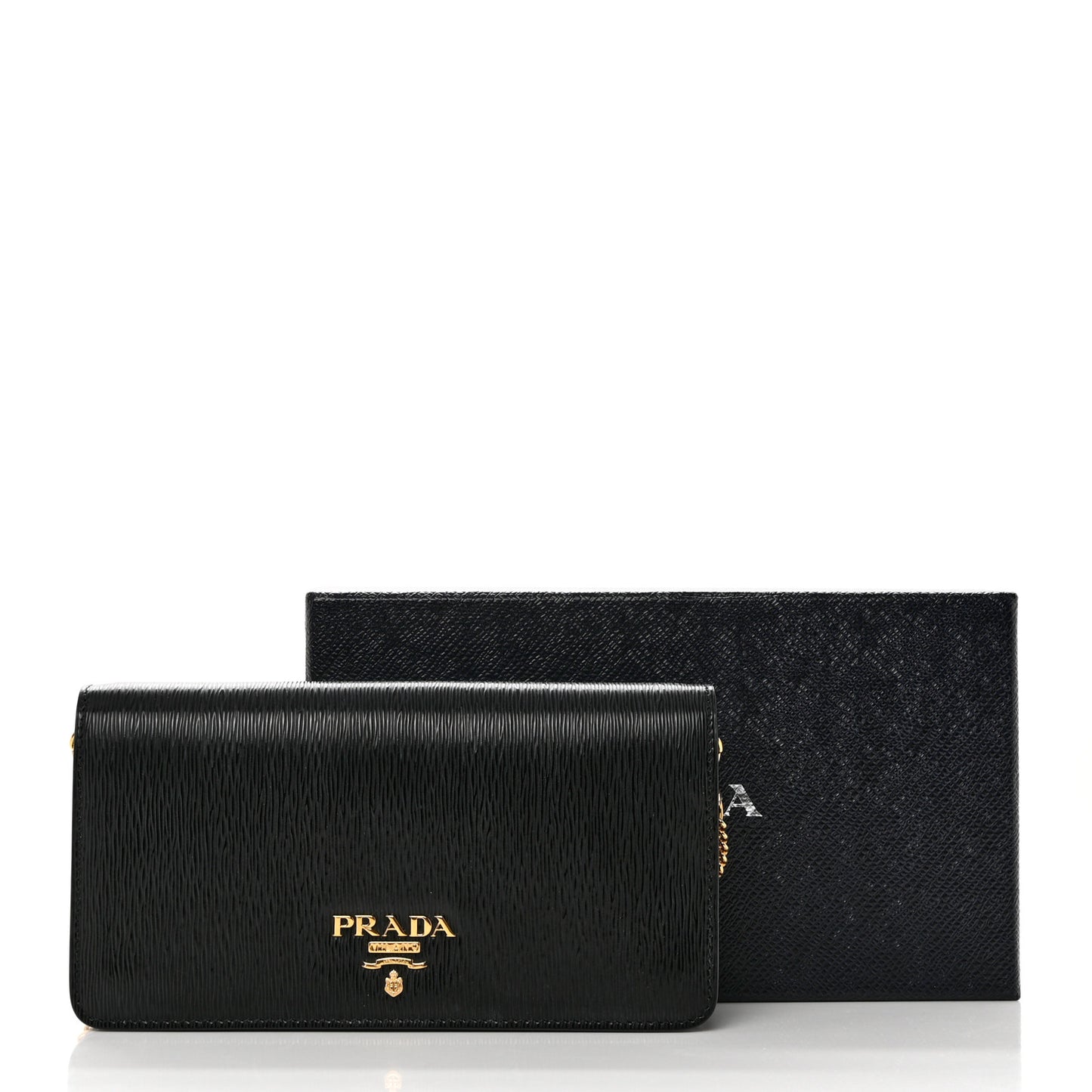 Vitello Move Metal Oro Chain Wallet Black