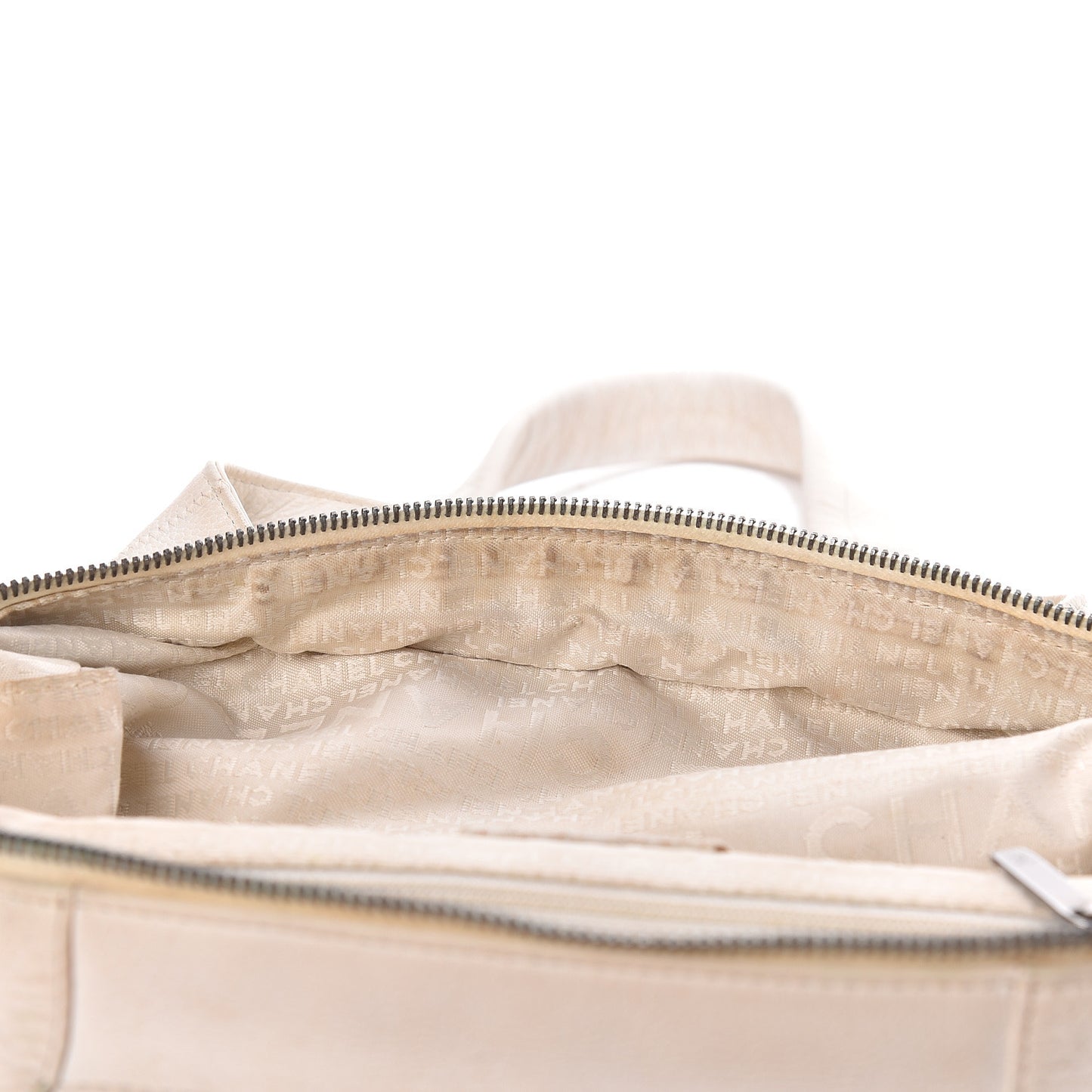 Caviar Square Stitched Large Tote White