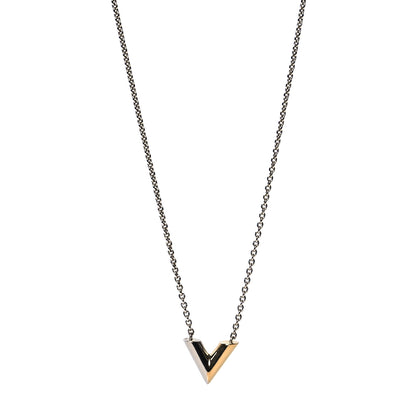 Louis Vuitton Essential V Necklace Silver Gold 1 of 4