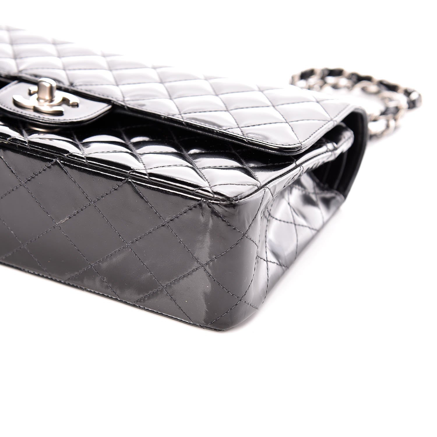 Chanel Patent Quilted Medium Double Flap Black 5 of 14