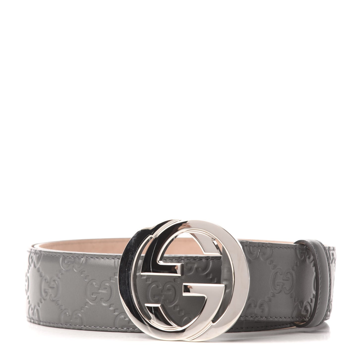 Guccissima Interlocking G Belt 90 36 Grey