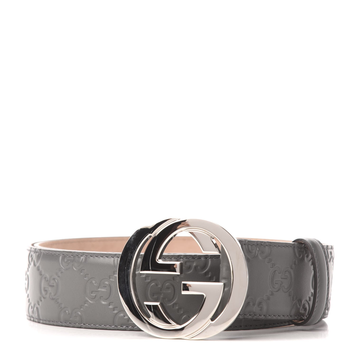 Gucci Guccissima Interlocking G Belt 90 36 Grey 1 of 5
