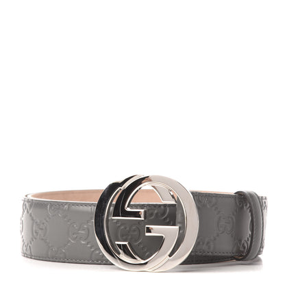 Gucci Guccissima Interlocking G Belt 90 36 Grey 1 of 5