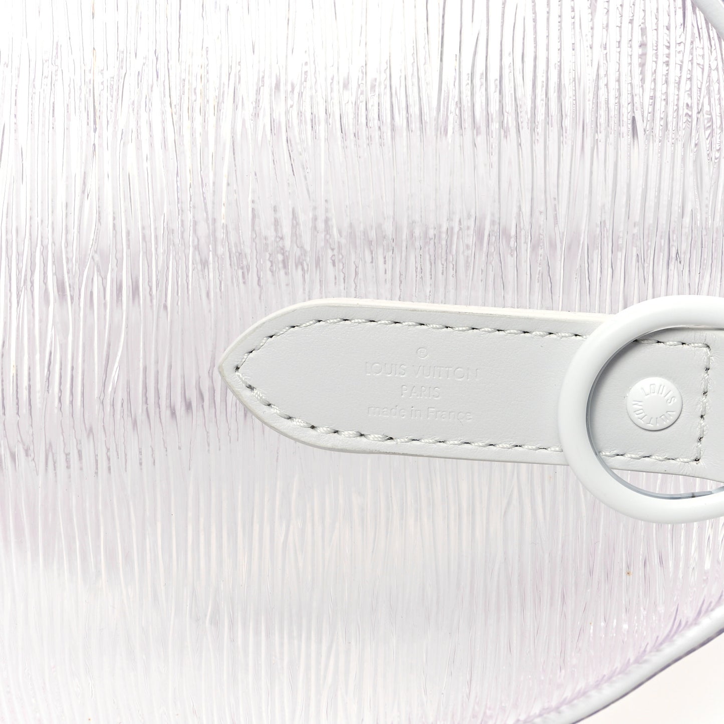 PVC Epi Embossed Wavy Keepall Bandouliere 50 White
