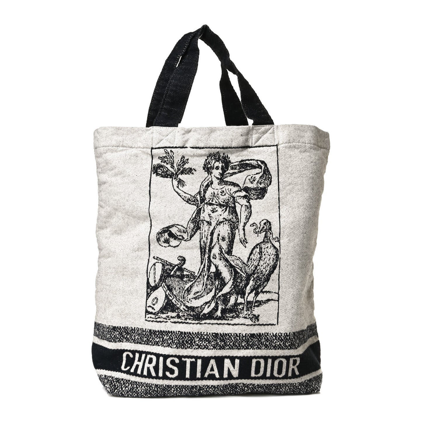 Canvas Print Cruise Tote Ivory Black