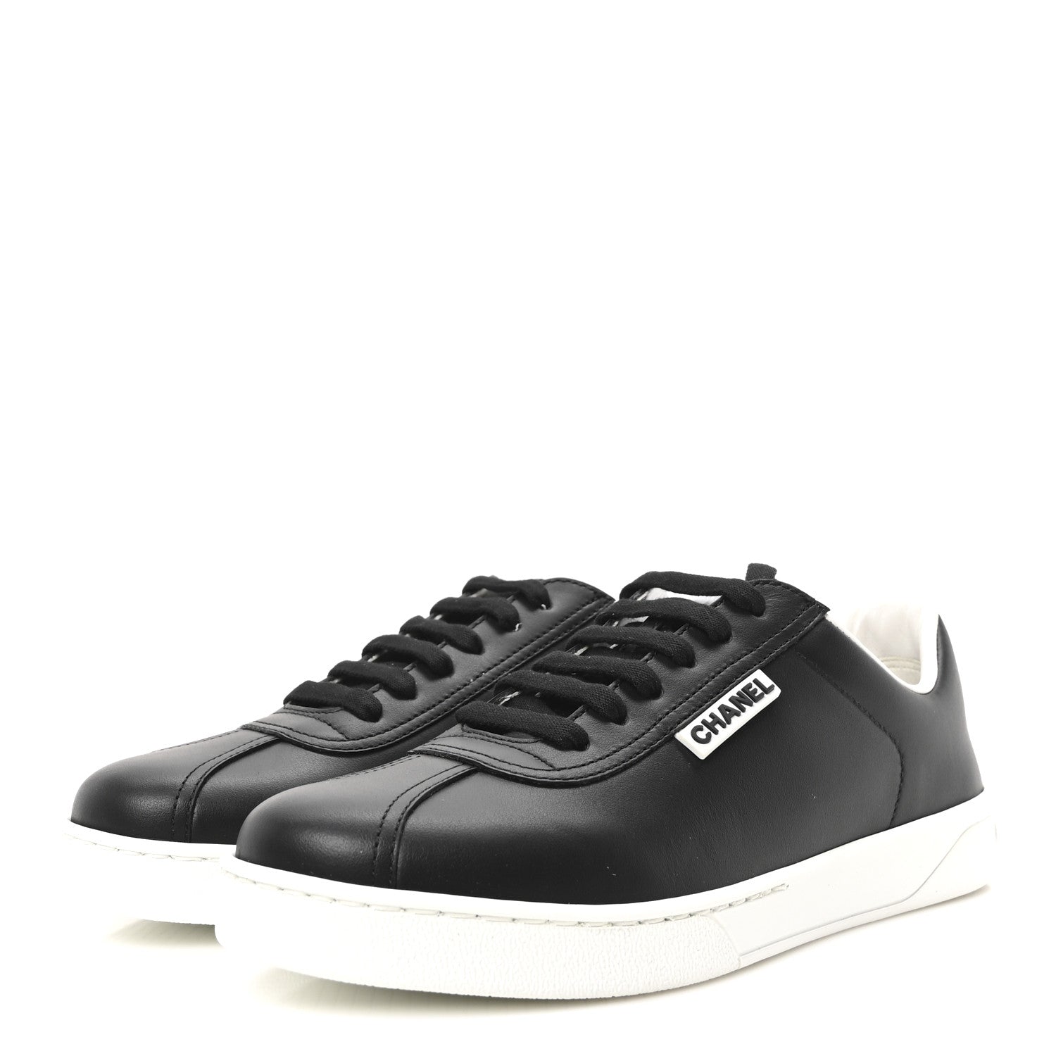 Chanel Calfskin CC Uniform Womens Sneakers 36.5 Black 3 of 9