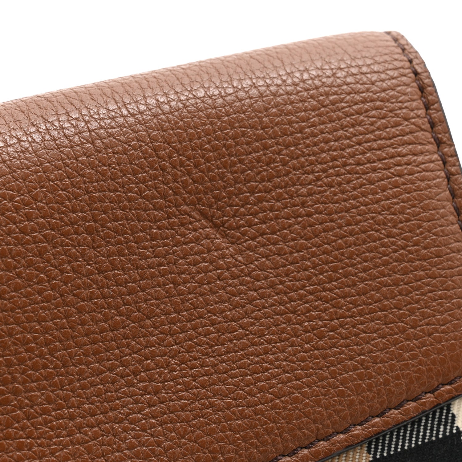 Burberry Grainy Calfskin House Check Continental Wallet Tan 11 of 11