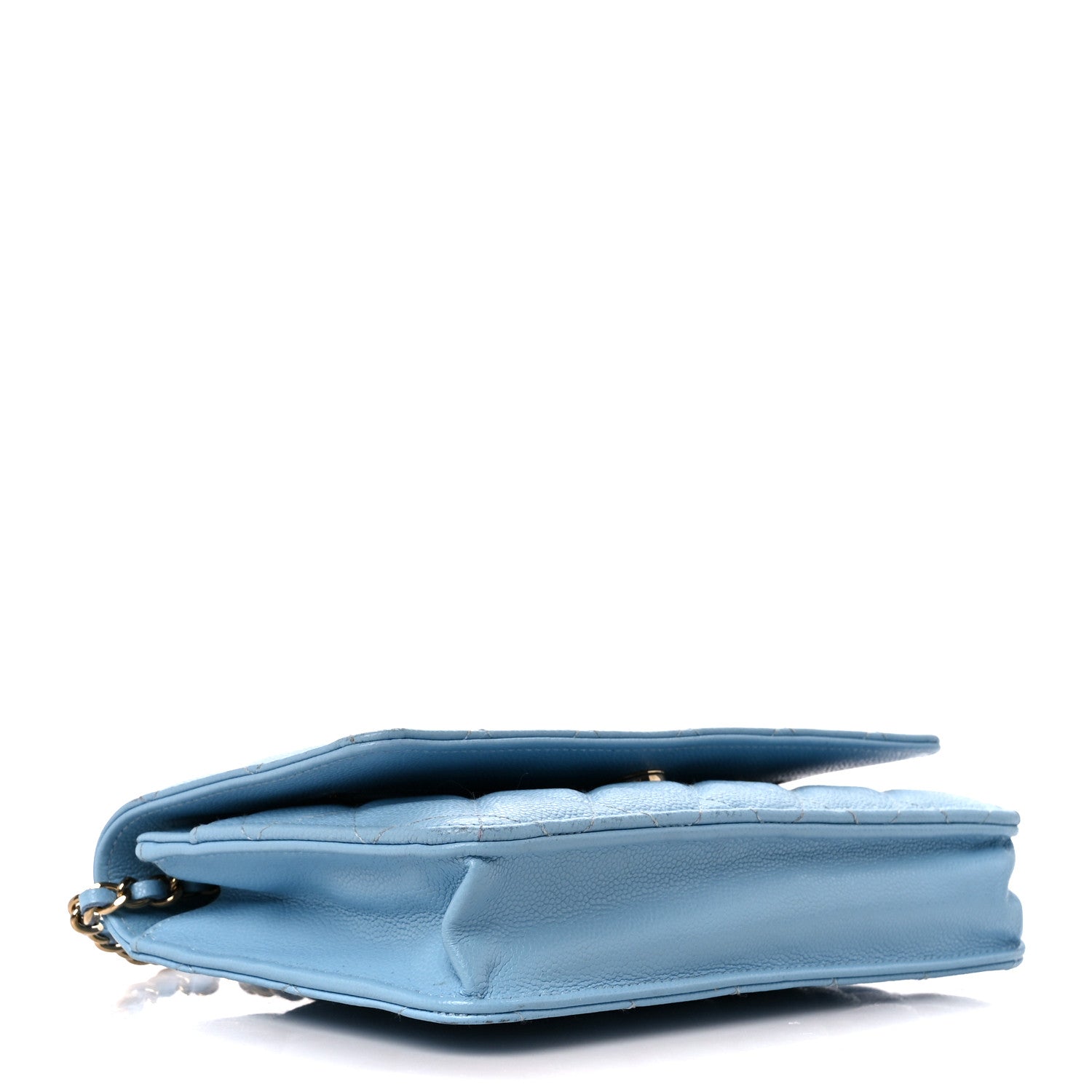 Chanel Caviar Quilted Wallet on Chain WOC Light Blue 4 of 11