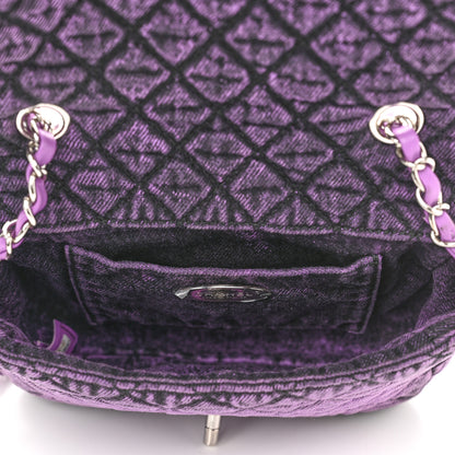 Chanel Washed Denim Quilted Small Denimpression Flap Violet Purple Black 5 of 10