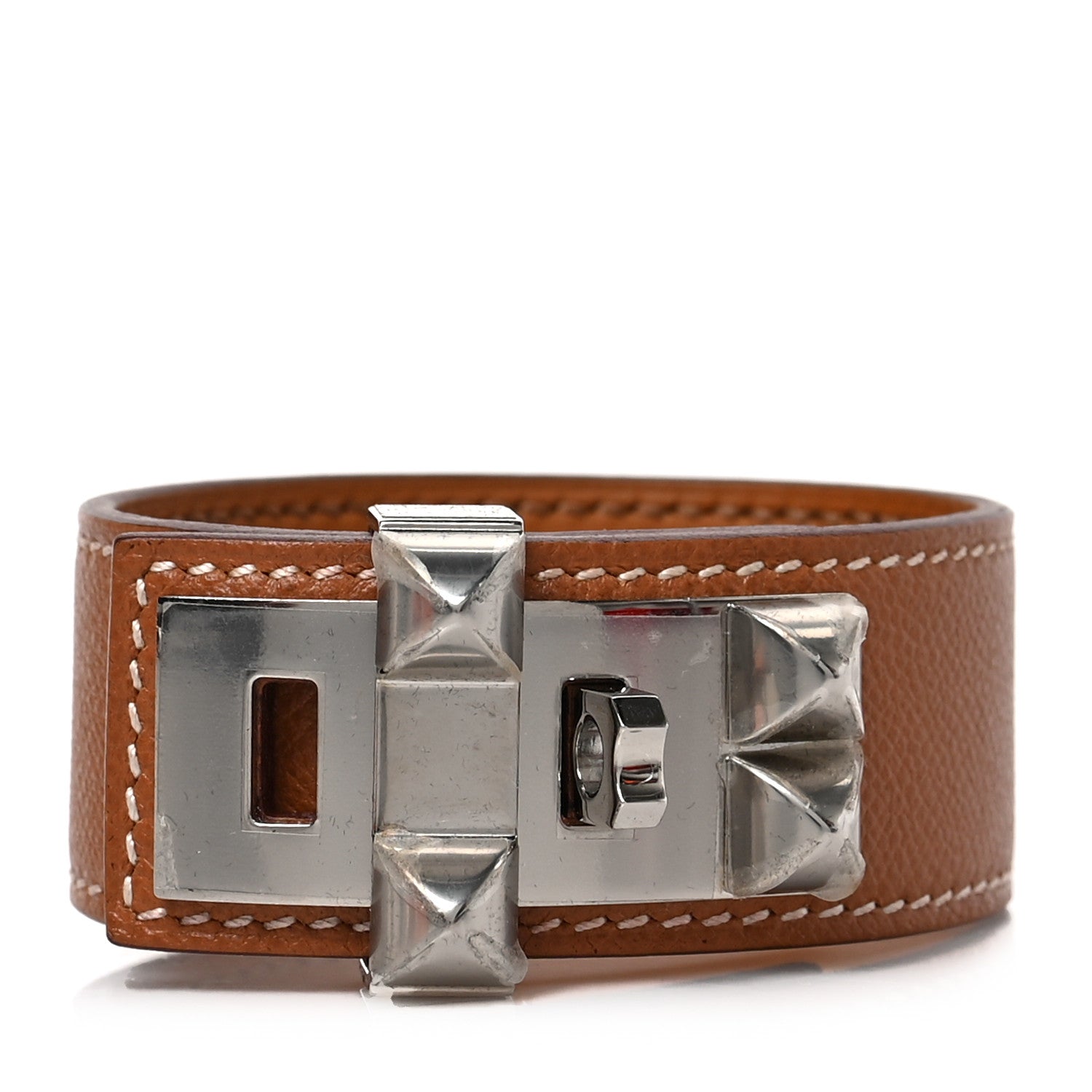 Hermes Madame Calfskin Collier de Chien 24 Bracelet T2 Gold 1 of 5
