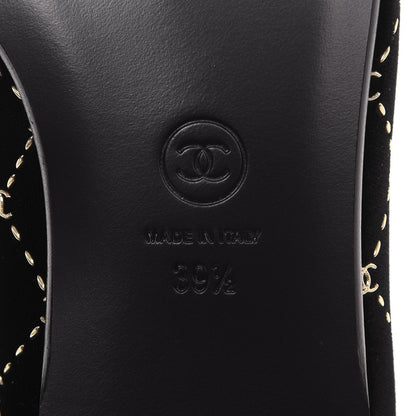 Chanel Velvet Moccasin Loafers 39.5 Black 6 of 9