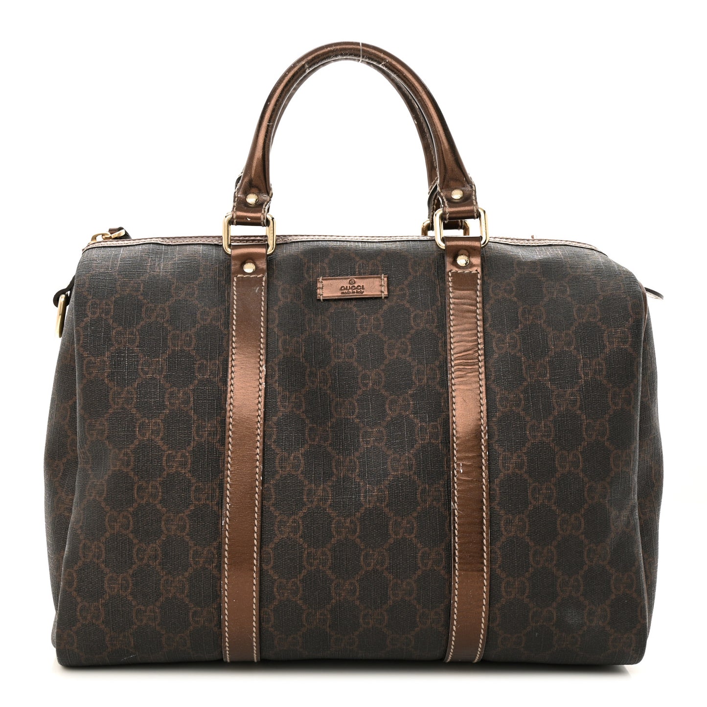 GG Supreme Monogram Medium Joy Boston Dark Brown Bronze