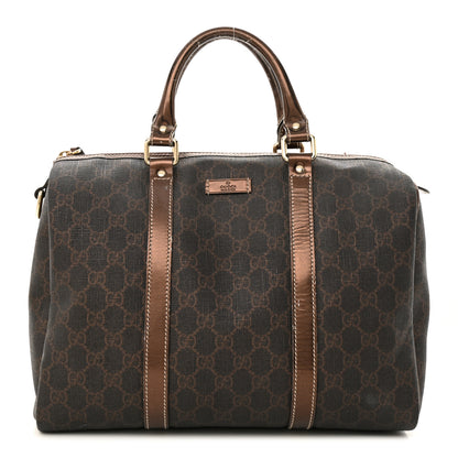 Gucci GG Supreme Monogram Medium Joy Boston Dark Brown Bronze 1 of 27