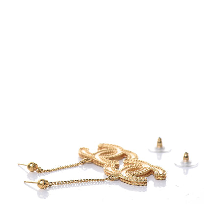 Chanel CC Drop Earrings Matte Gold 4 of 5