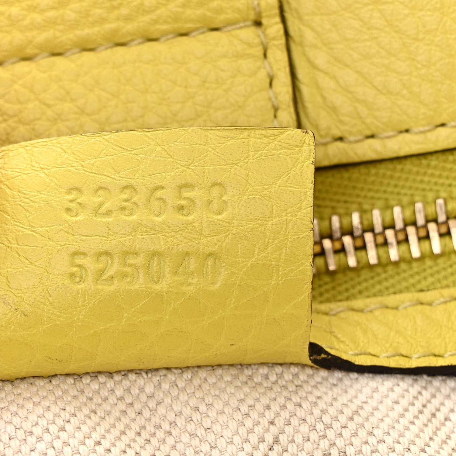 Gucci Calfskin Large Bamboo Shopper Tote Citrus 8 of 12