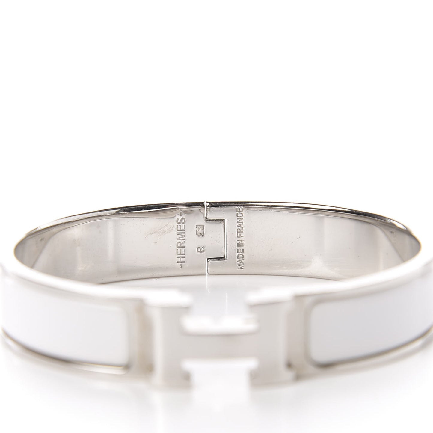 Enamel Narrow Clic Clac H Bracelet PM White