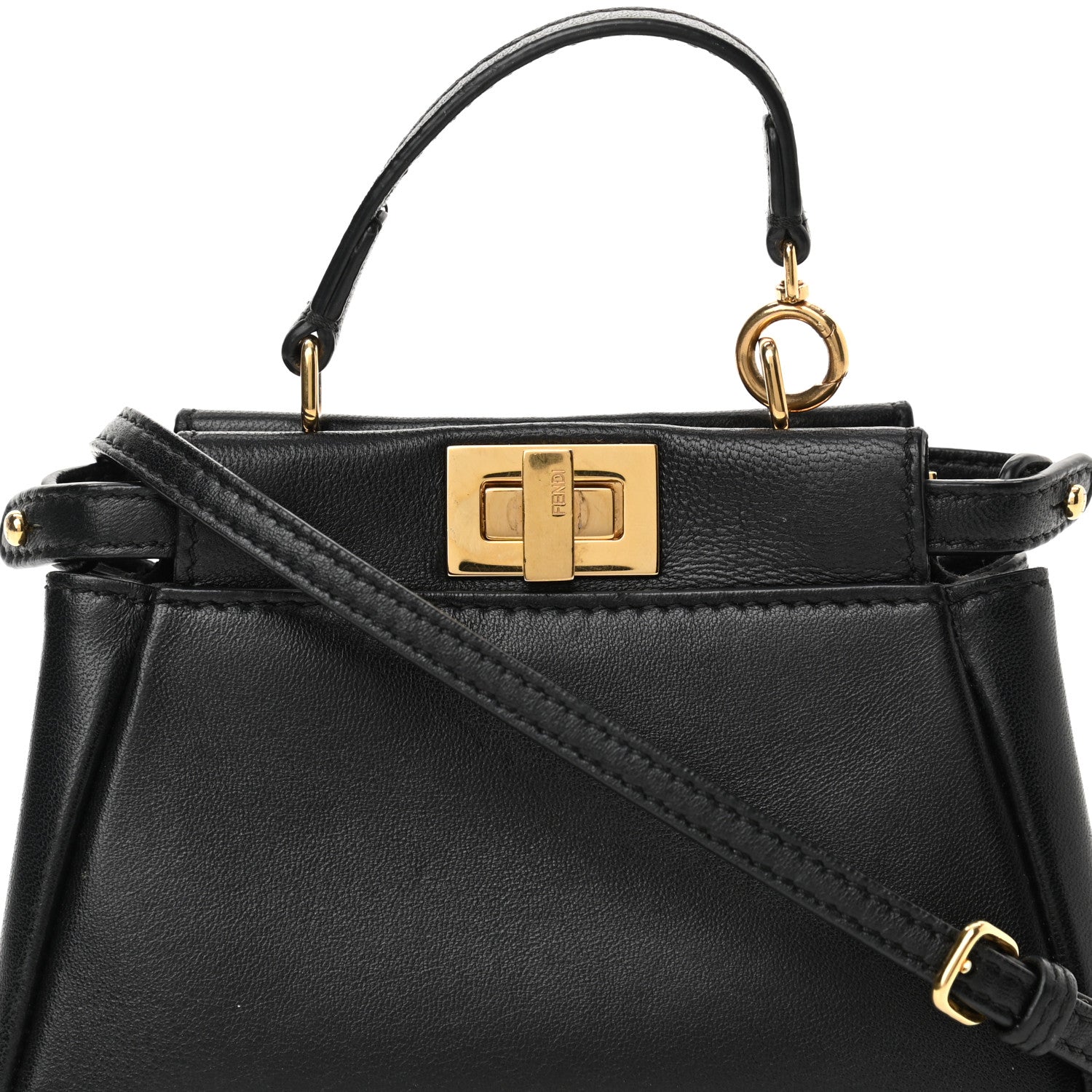 Fendi Nappa Micro Peekaboo Iconic Satchel Black 9 of 12