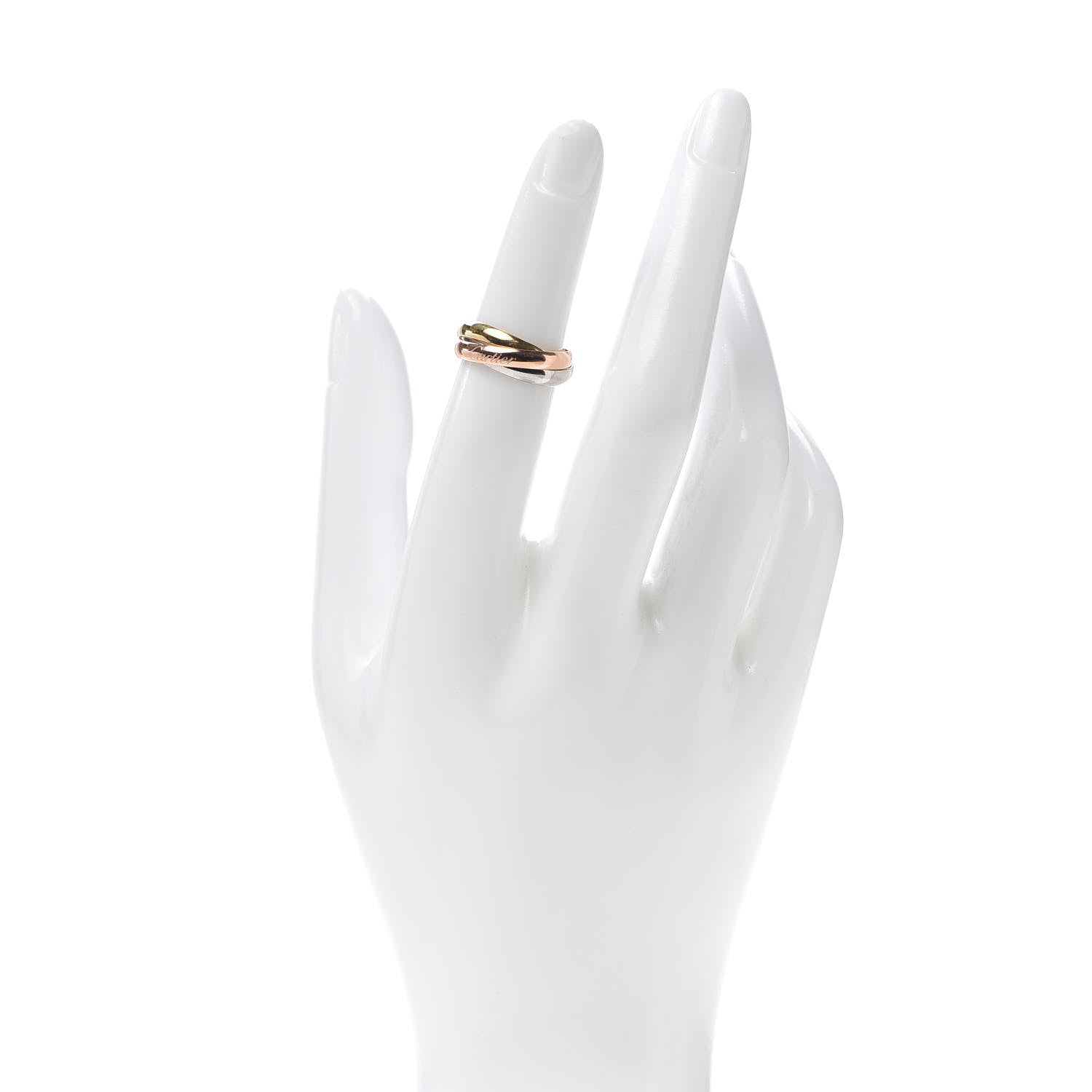Cartier 18K Pink Yellow White Gold Classic Trinity Ring 48 4.5 2 of 6
