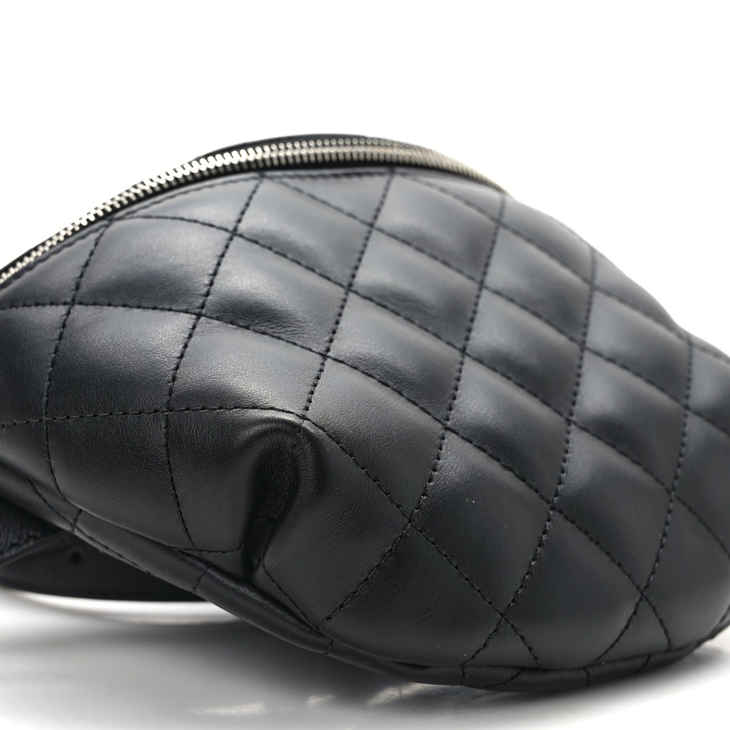 Calfskin Quilted Waist Belt Bag Black