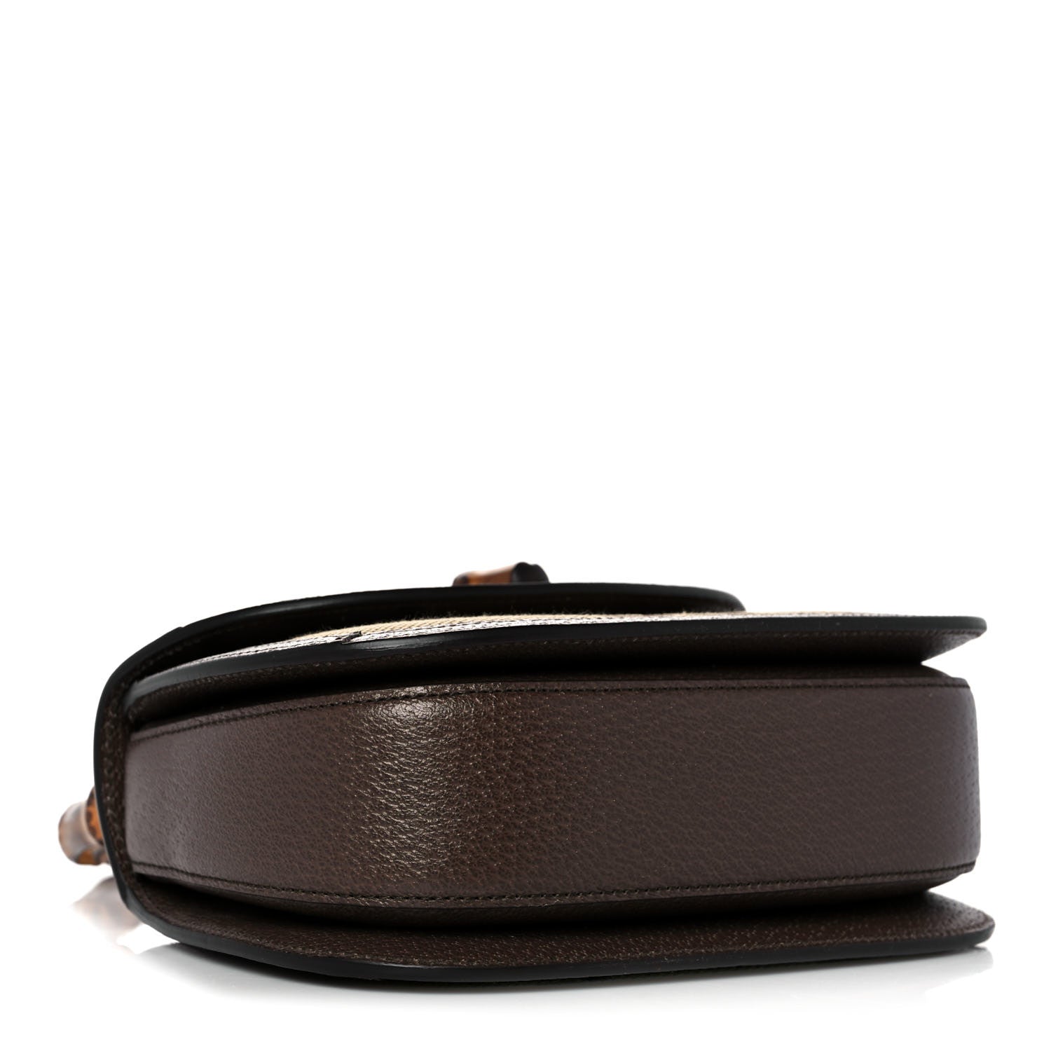 Gucci Monogram Jumbo GG Textured Dollar Calfskin Web Small Bamboo 1947 Top Handle Bag Camel Ebony New Acero 4 of 9