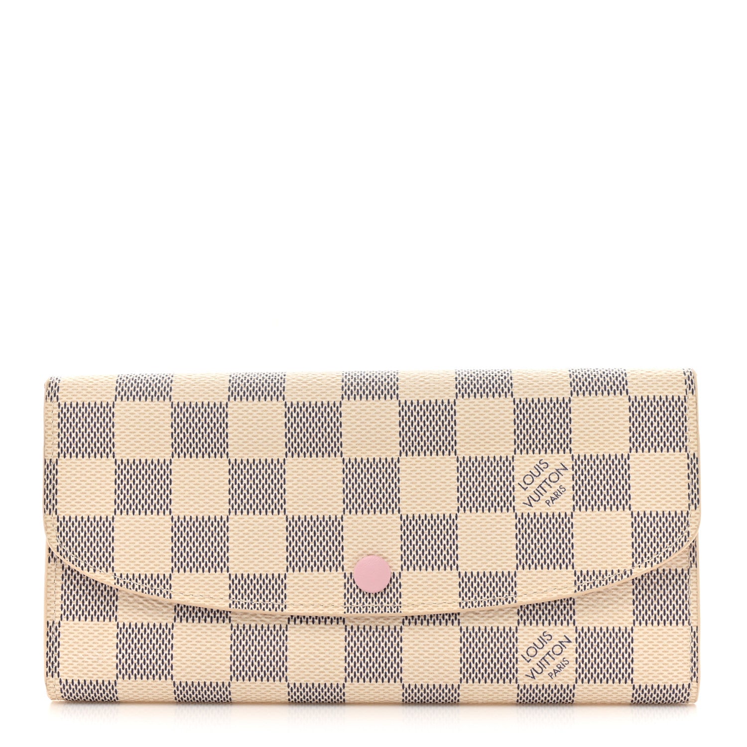 Louis Vuitton Damier Azur Emilie Wallet Rose Ballerine 1 of 10