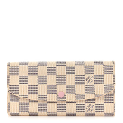 Louis Vuitton Damier Azur Emilie Wallet Rose Ballerine 1 of 10