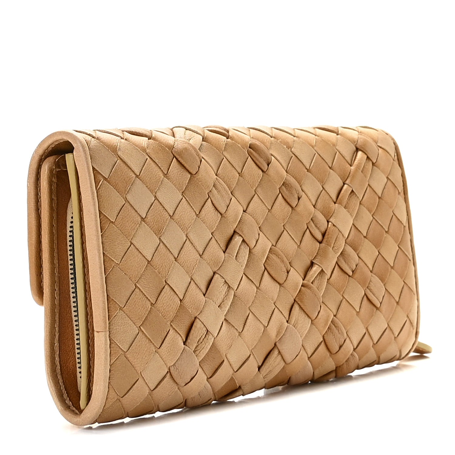 Bottega Veneta Nappa Intrecciato Continental Flap Wallet Camel 2 of 13