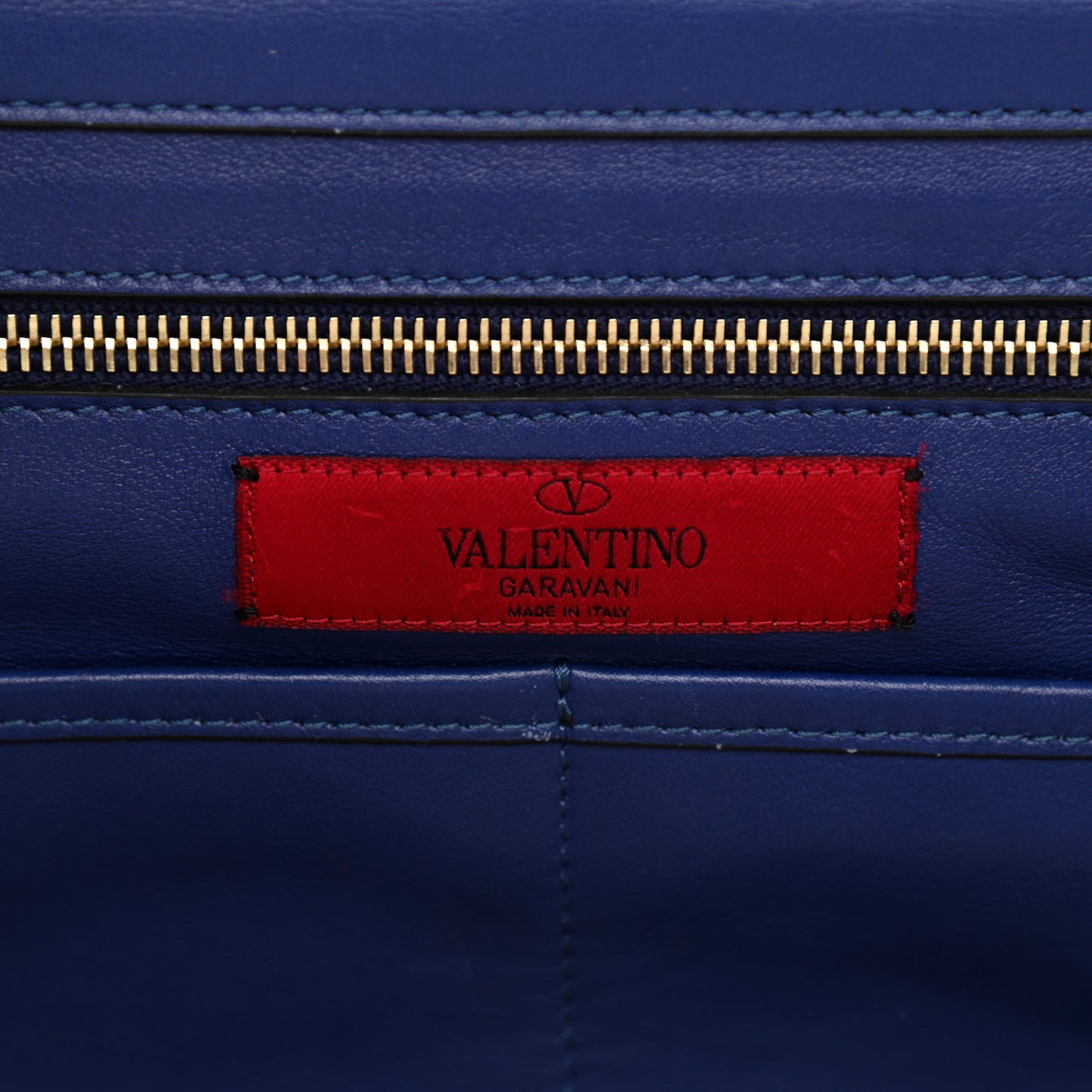 Vitello Medium Rockstud Tote Blue China