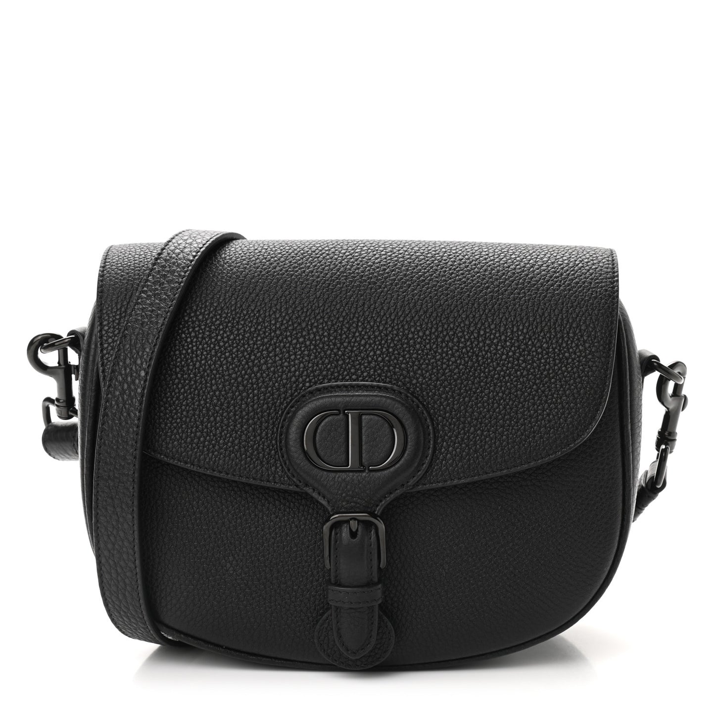 Grained Calfskin Medium Bobby Flap Black
