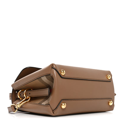 Burberry Derby Calfskin House Check Small Camberley Dark Sand 4 of 9