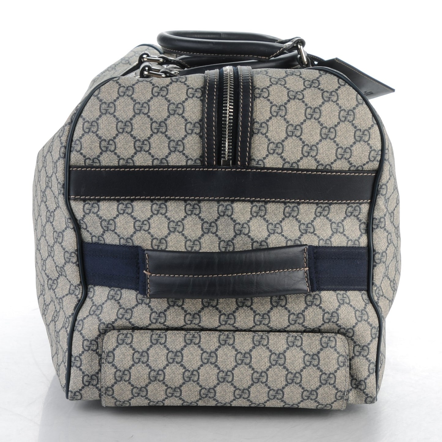 GG Plus Monogram Large Carry On Duffle Trolley Navy