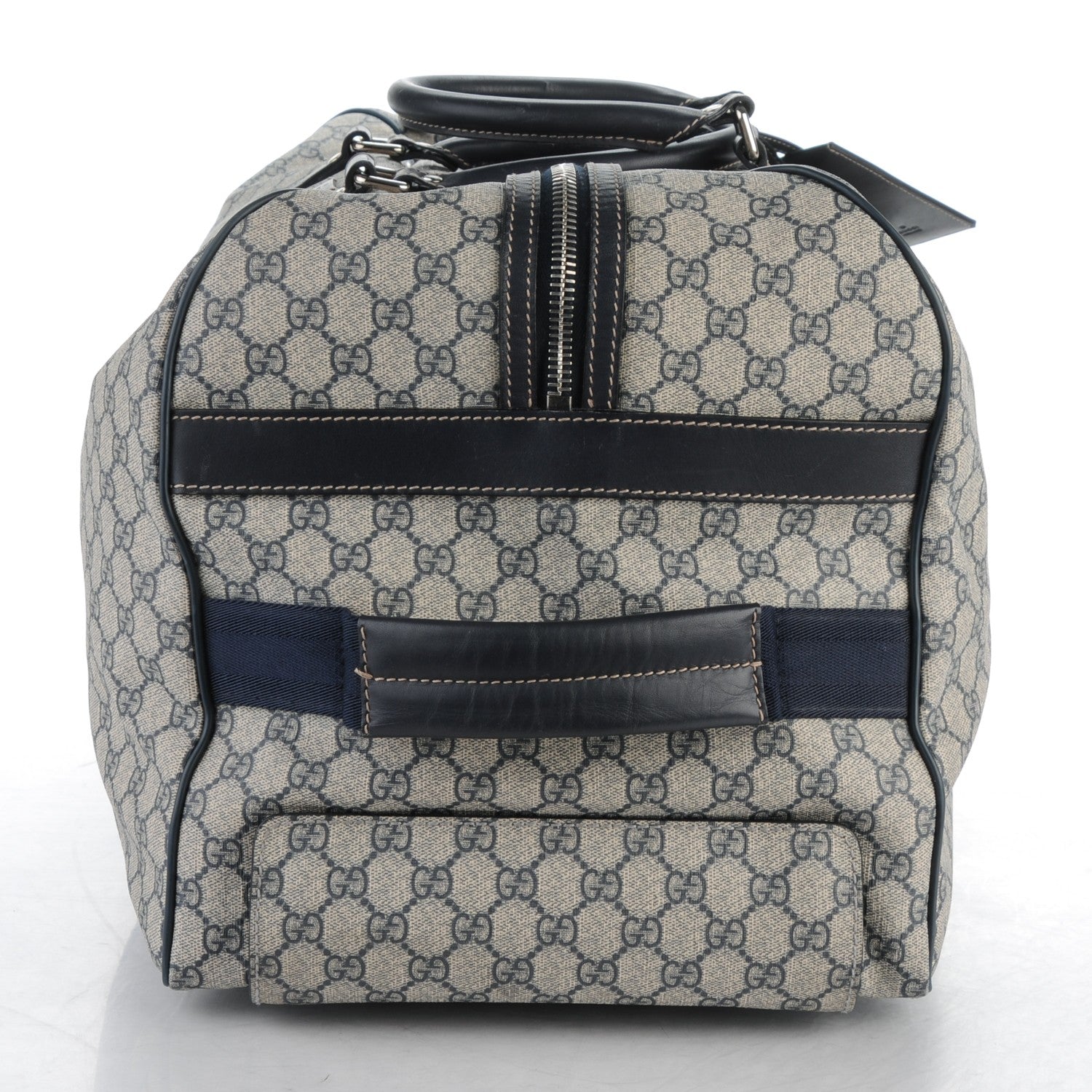 Gucci GG Plus Monogram Large Carry On Duffle Trolley Navy 12 of 12