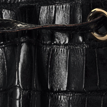 Gucci Crocodile Peggy Braided Tote Black 15 of 15