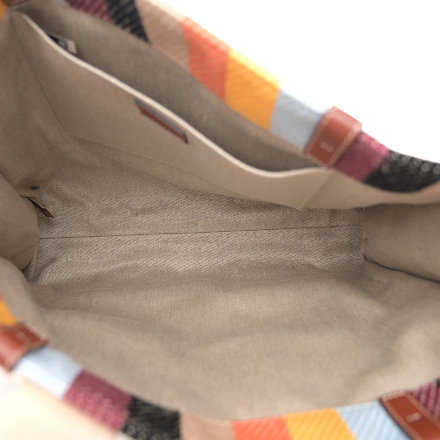 Chloe Cotton Calfskin Large Woody Striped Tote Multicolor 5 of 11