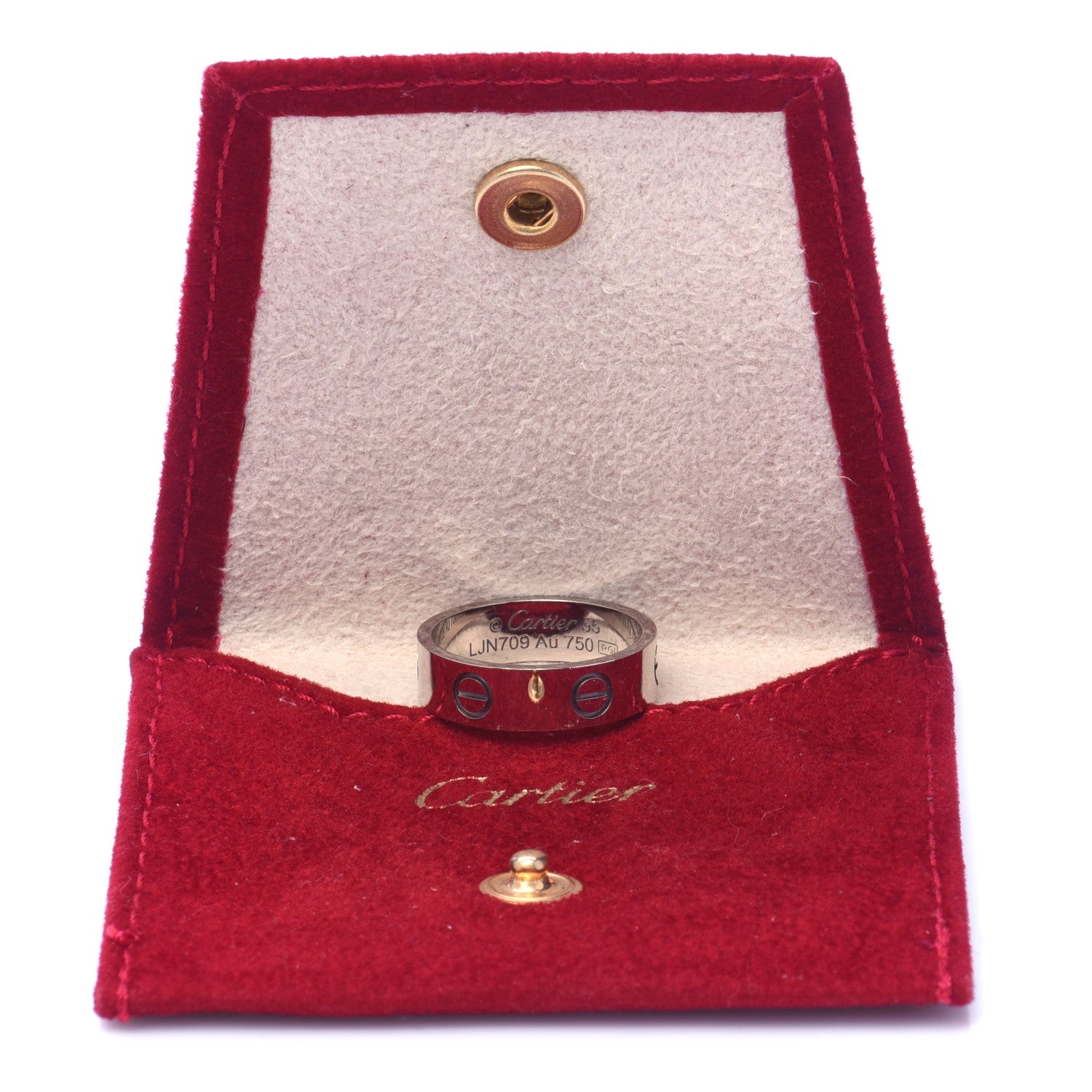 Cartier 18K White Gold 5.5mm LOVE Ring 55 7.25 5 of 5