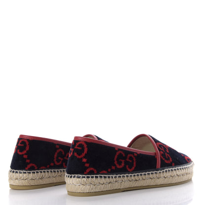 Gucci Terry Cloth GG Monogram Espadrilles 38 Blue Red 4 of 10