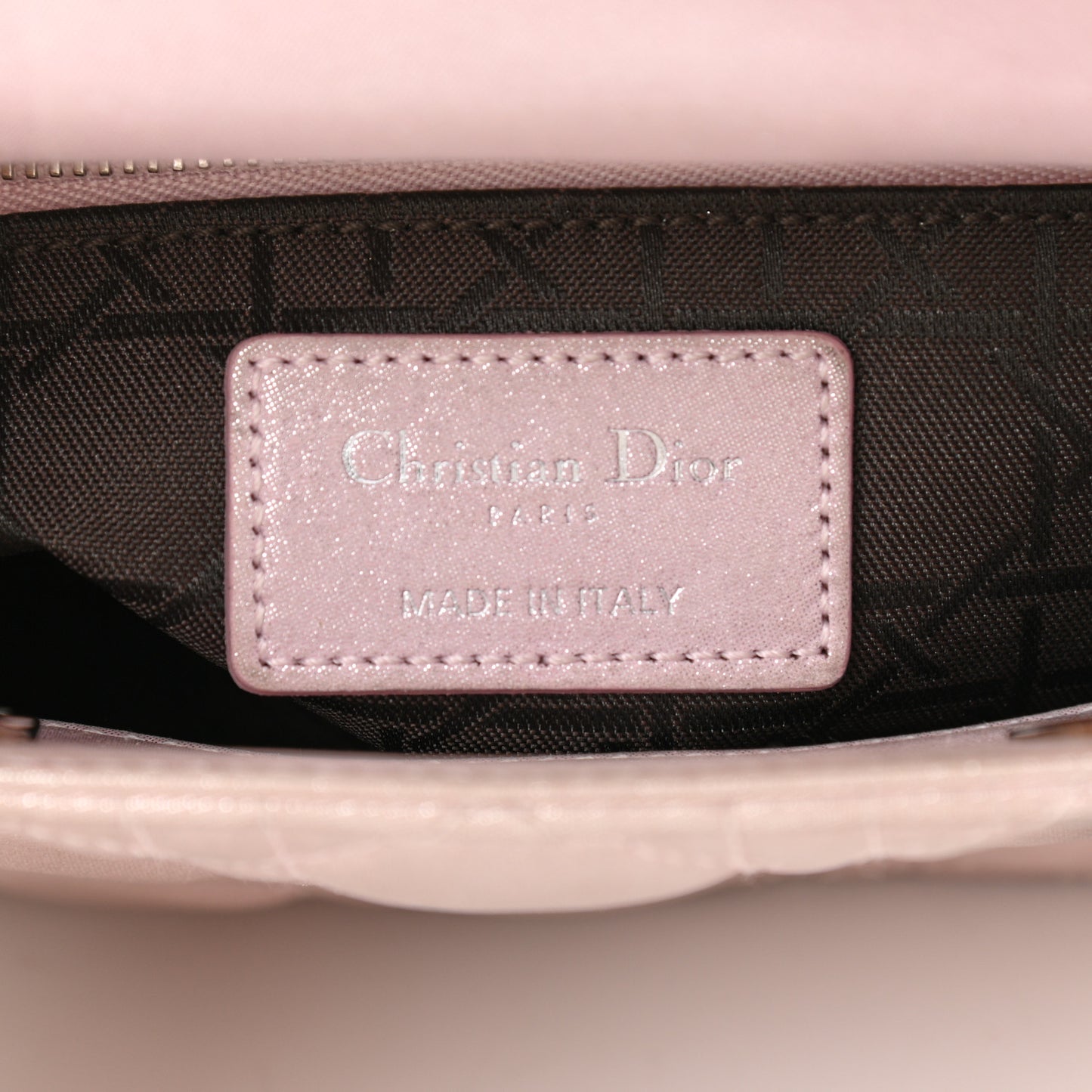Metallic Lambskin Cannage Mini Lady Dior Lotus