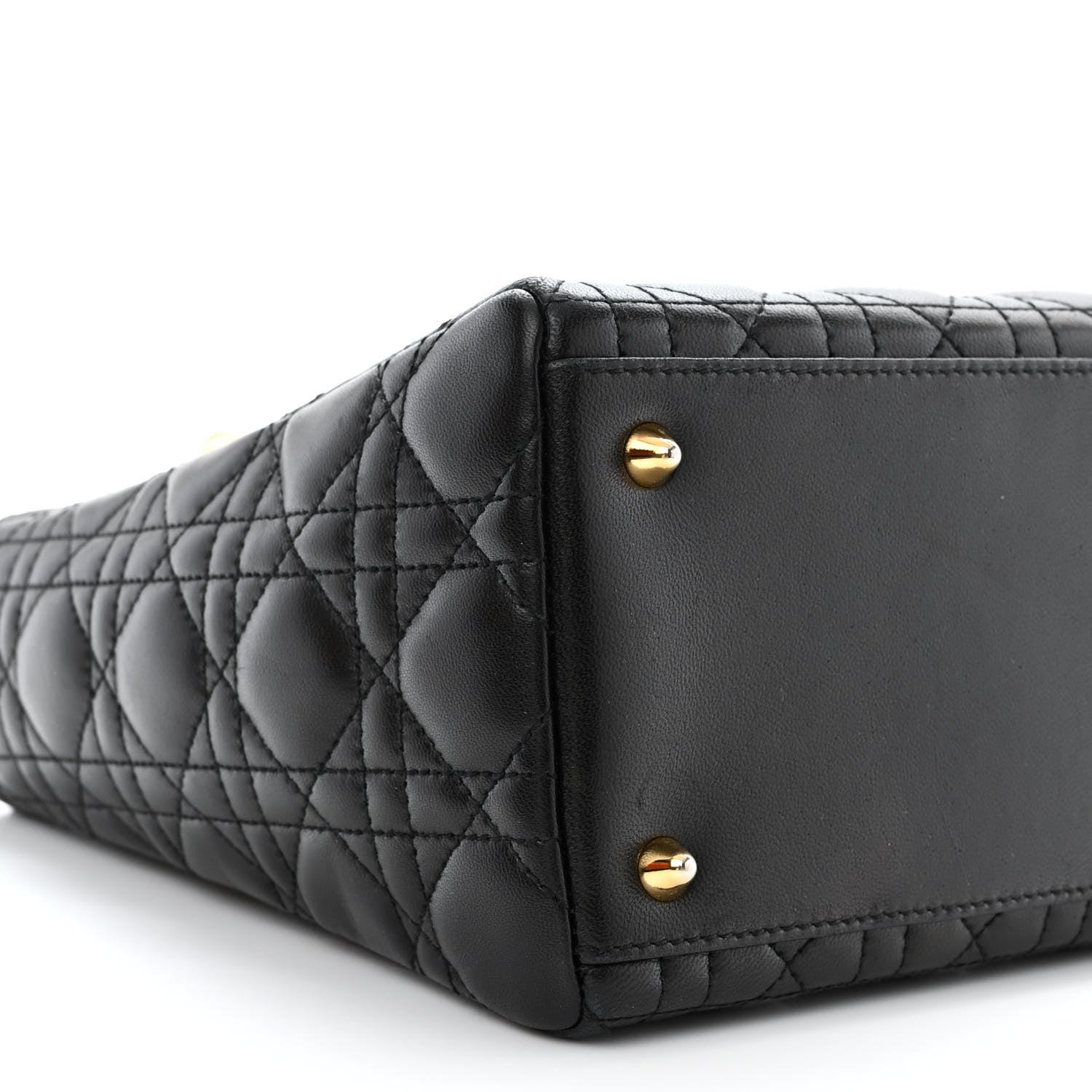 Christian Dior Lambskin Cannage Medium Lady Dior Black 9 of 12