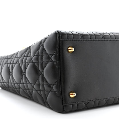 Christian Dior Lambskin Cannage Medium Lady Dior Black 9 of 12