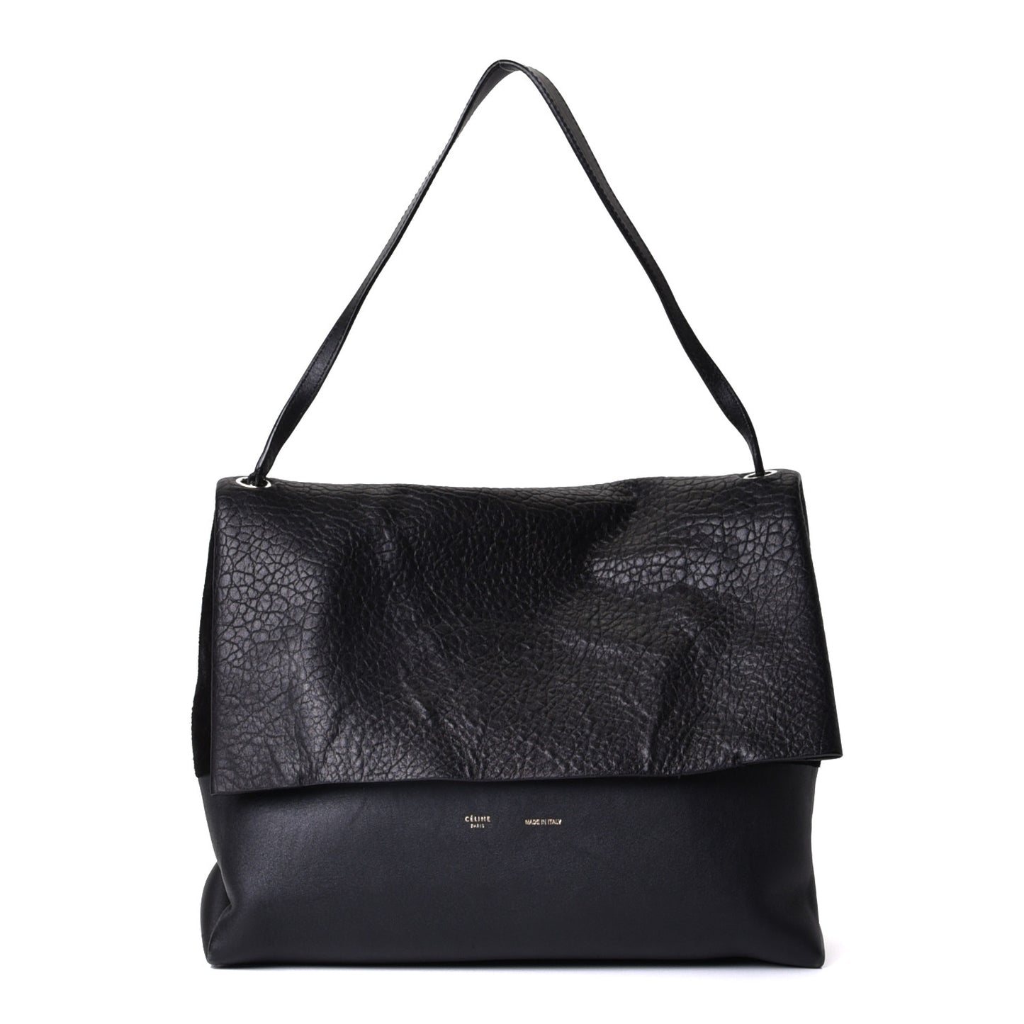 Shrunken Lambskin All Soft Shoulder Bag Black