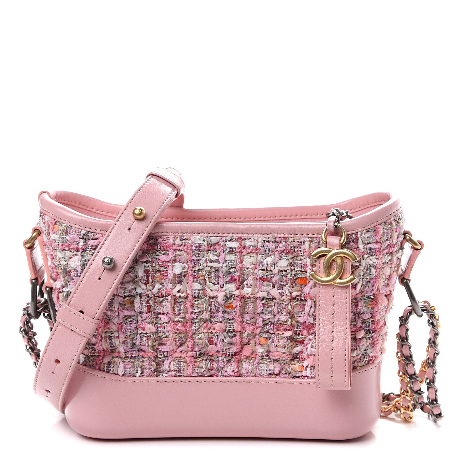 Chanel Tweed Calfskin Small Gabrielle Hobo Light Pink 1 of 9