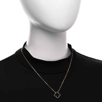 Van Cleef & Arpels 18K Yellow Gold Black Onyx Vintage Alhambra Pendant Necklace 2 of 5