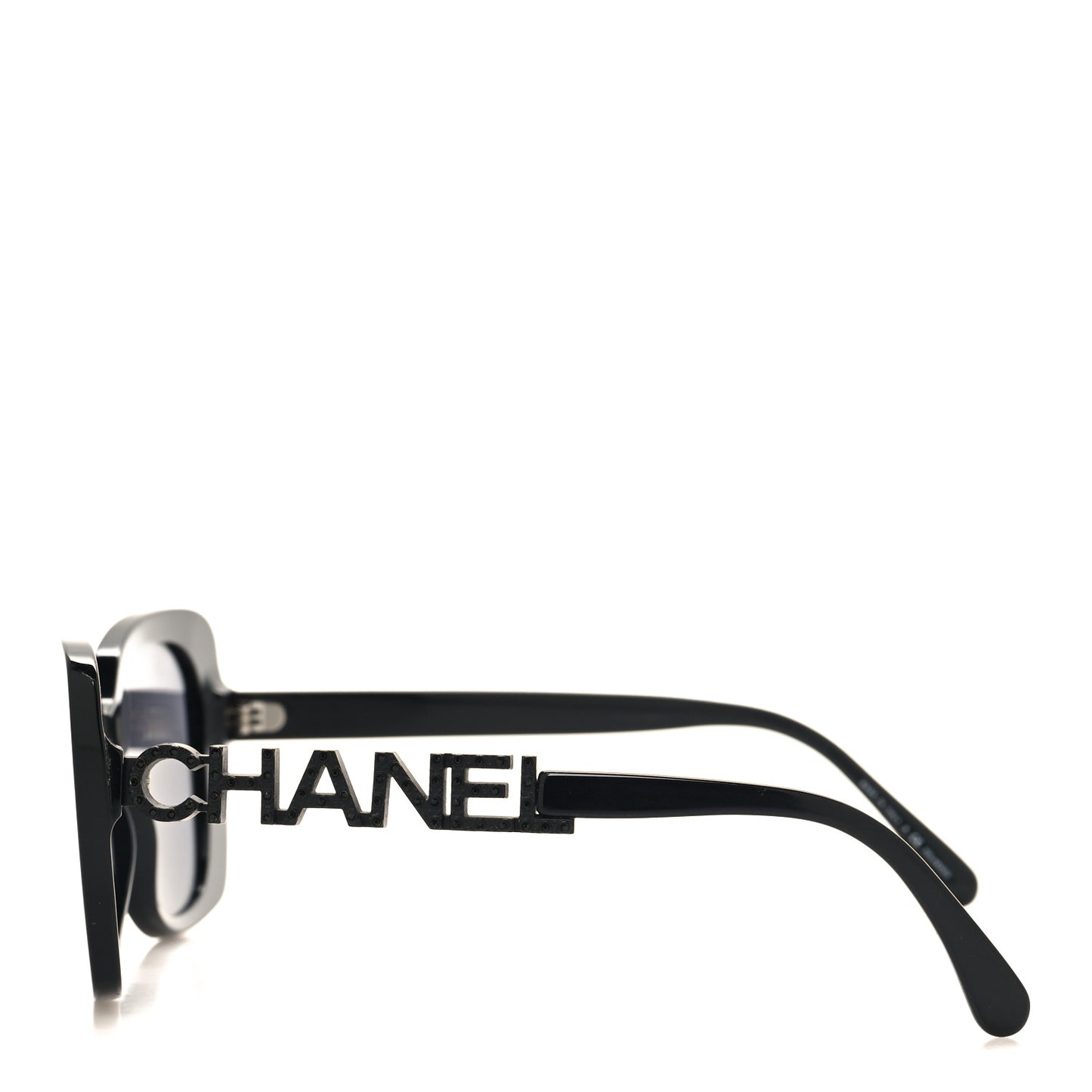 Acetate Strass Square Sunglasses 5422-B Black